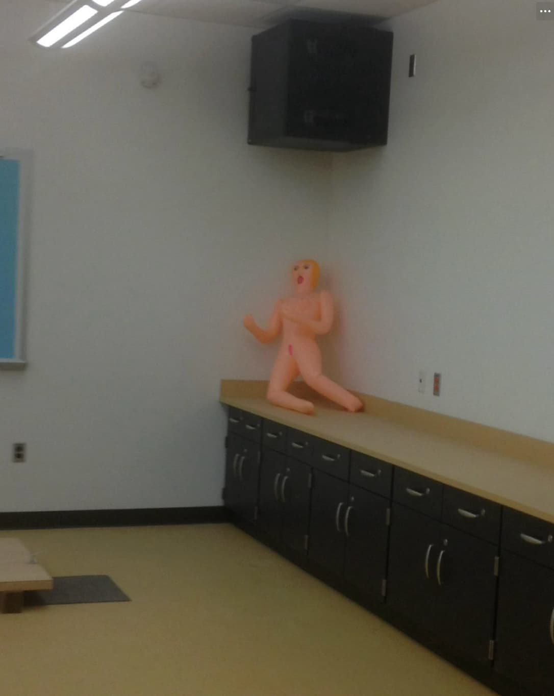 “Found in a part of the school That's being remodeled (sex doll).”